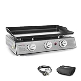 Royal Gourmet PD1301S 24-Inch 3-Burner Portable Gas Grill with Cover, 25,500 BTUs,...