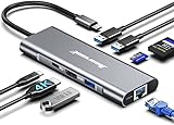 Hiearcool USB C Hub Ethernet,4K@60 USB C HDMI Adapter,8 IN1 Multi-Port Type C Adapter 100W PD USB C...
