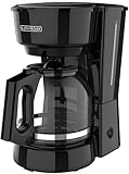 BLACK+DECKER 12-Cup Coffee Maker with Easy On/Off Switch, Easy Pour, Non-Drip Carafe with Removable...
