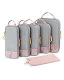 Compression Packing Cubes for Suitcases, BAGSMART 6 Set Travel Essentials for Travel Organizer...