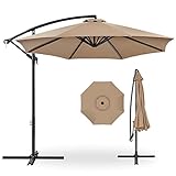 Best Choice Products 10ft Offset Hanging Market Patio Umbrella w/Easy Tilt Adjustment, Polyester...