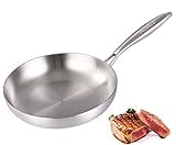 DELARLO Whole body Tri-Ply Stainless Steel 8inch Frying Pan, Oven safe induction kitchen...