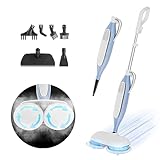 Spin Steam Mop for Hard Floor, Steam & Scrub All-in-One Hardwood Floor Rotate Mop with 3 Steam...
