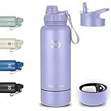 BackBook 32 oz Insulated Sports Water Bottle With 8 oz Storage Compartment, Double Wall Leak Proof...