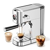 XIXUBX 20Bar Espresso Machine, Compact Espresso Maker with Milk Frother, Stainless Steel Coffee...