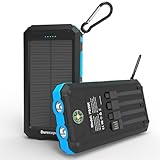Durecopow Solar Charger Power Bank 20,000mAh, Portable Charger, 4 Cables 3 Ports Fast Charging...