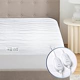 Bedsure Heated Mattress Pad Queen - Dual Controller Electric Bed Warmer and 4 Heat Settings, Coral...