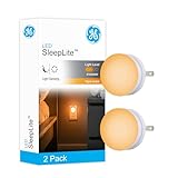GE SleepLite LED Night Light, 2 Pack, Dusk-to-Dawn Sensor, Sleep Light, Dim Light, Warm Amber,...