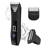 Professional Ball Trimmer for Men, 2-in-1 Body Hair Groomer and Groin Hair Shaver -Dual-Head Trimmer...