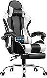 GTPLAYER Gaming Chair, Computer with Footrest and Lumbar Support Height Adjustable with 360°-Swivel...