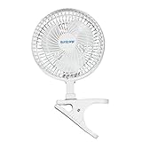 Hurricane Classic 6 Inch Clip Fan - Portable Fan with Strong Clamp, Two Speed Settings, and...