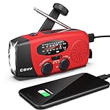 Emergency Hand Crank Radio with 3 LED Flashlight, Esky AM/FM/NOAA Portable Weather Radio with Power...