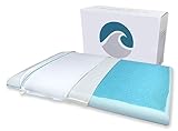 Bluewave Bedding Ultra Slim CarbonBlue Max Cool Gel Memory Foam Pillow for Stomach and Back Sleepers...