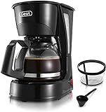 Gevi Small Coffee Maker 4 Cups, Compact Coffee Maker with Reusable Filter, Heating Plate and...