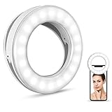 Selfie Ring Light , Rechargeable Selfie Fill Light with Retaining Clip On, Video Conference Light...