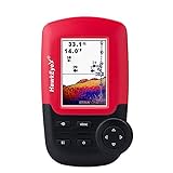 HawkEye Fishtrax 1C Fish Finder with HD Color Virtuview Display, Black/Red, 2' H x 1.6' W Screen...