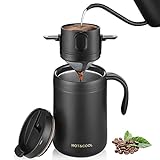 TEBICOO 16oz Camping Coffee Maker Pour Over Coffee Maker Set with Stainless Steel Coffee Mug +...