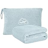 BEDELITE Travel Blanket Airplane Compact with Bag, Portable and Packable 2 in 1 Jacquard Travel...