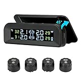 Tire Pressure Monitoring System Wireless Solar TPMS, Tire Pressure Monitor Installed on Windowshield...
