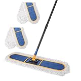 24' Commercial Dust Mop for Floor Cleaning,Heavy Duty Floor Duster with 2 Cotton Reusable Mop...