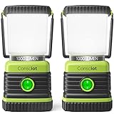 LED Camping Lantern, Consciot Battery Powered Camping Lights, 1000LM, 4 Light Modes, IPX4 Waterproof...