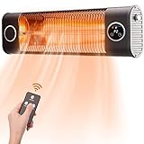 AKIRES Wall-Mounted Electric Patio Heater,1500W Indoor/Outdoor Infrared Heater for Garage Backyard...