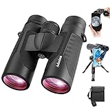 Adasion 12x42 High Definition Binoculars for Adults with Phone Adapter and Foldable Tripod, Super...