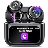 VEKJ Sleep Earbuds Bluetooth 5.4 in Ear Smart Touch Screen Ear Buds, 48H Playtime Mini Sleep...