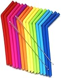 15 FITS ALL TUMBLERS STRAWS - Reusable Silicone Straws for 30 and 20 oz Yeti - Flexible Easy to...