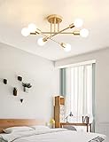Dellemade Modern Sputnik Chandelier, 6-Light Ceiling Light, 6 LED Light Bulbs Included for...