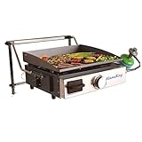 Flame King Flat Top Portable Propane Cast Iron Grill Griddle Tabletop, RV or Wall Mounted, Stand on...