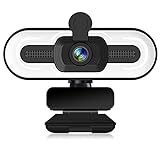 FUMAX 1080P Webcam with Microphone for Desktop, USB PC Laptop Computer Camera with Ring Light &...