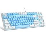 MageGee 75% Mechanical Gaming Keyboard with Blue Switch, LED Blue Backlit Keyboard, 87 Keys Compact...