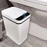 PKNOON Bathroom Trash Can Touchless 2.5 Gallon Self Sealing Trash Can Motion Sensor Trash Can...