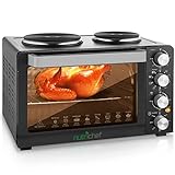 NutriChef 30 Quarts Kitchen Convection Oven - 1400 Watt Countertop Turbo, Rotisserie Roaster Cooker...