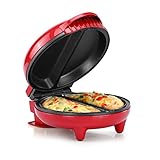 Holstein Housewares - Non-Stick Omelet & Frittata Maker, Red/Stainless Steel - Makes 2 Individual...