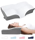 Groye Adjustable Neck Pillows for Pain Relief Sleeping, Enhanced Ergonomic Contour Shoulder Support,...