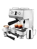 Gevi Espresso Machine 15 Bar Pump Pressure, Cappuccino Coffee Maker with Milk Foaming Steam Wand for...