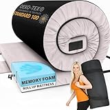 Hazli Matrix Comfort-Cell 4 Inch Memory Foam Camping Mattress Pad - Roll Up Mattress for Adults -...