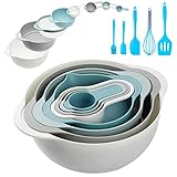 Mixing Bowl Set - RV Camping Accessories Set of 13, Apartment Kitchen Gadget Easy Storage, Includes...