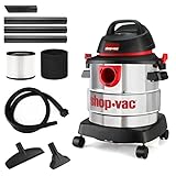 Shop-Vac 5 Gallon Wet/Dry Vac, 4.5 Peak HP, Stainless Steel Tank, Portable Shop Vacuum with…