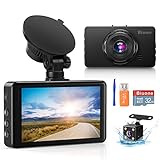 Dash Camera for Cars, Super Night Vision Dash Cam Front and Rear with 32G SD Card, 1080P FHD DVR Car...