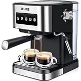 ICUIRE Espresso Machine with Milk Frother, 20 Bar Pump Pressure Coffee Machine, 1.5L/50oz Removable...