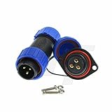 HangTon HE21 3 Pin Waterproof Power Connector 30Amp Male Plug Female Chassis Panel Socket for...
