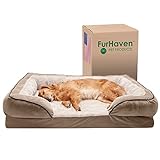 Furhaven Cooling Gel Dog Bed for Large Dogs w/ Removable Bolsters & Washable Cover, For Dogs Up to...