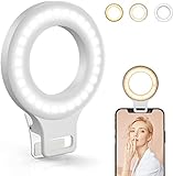 Clip on Ring Light, Kimwood Rechargeable 60 LED Selfie Ring Light for Phone, Laptop, Tablet (3...