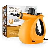 Pressurized Handheld Surface Upholstery Steam Cleaner with 11 Piece Accessories, Multi-Purpose...