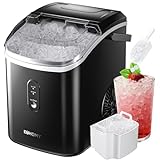 EUHOMY Nugget Ice Maker Countertop with Handle, Ready in 6 Mins, 34lbs/24H, Removable Top Cover,...