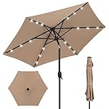 Best Choice Products 7.5ft Outdoor Solar Market Table Patio Umbrella for Deck, Pool w/Tilt, Crank,...