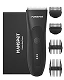 MANSPOT Groin Hair Trimmer for Men, Electric Ball Trimmer/Shaver, Replaceable Ceramic Blade Heads,...